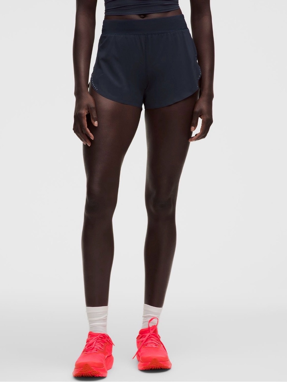lululemon athletica Navy Blue Running Shorts with Curved Hem